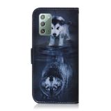 Peňaženkové kožené puzdro na Samsung Galaxy Note 20 - Wolf and Dog