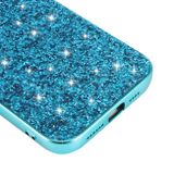 Gumený Glitter kryt na iPhone 12/12 Pro - Modrá