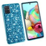 Gumený Glitter kryt na Samsung Galaxy A71 5G - Modrá