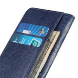Peňaženkové kožené puzdro HORSE na Motorola Moto G 5G Plus - Modrá
