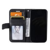 Peňaženkové kožené puzdro na iPhone 12 Mini - Čierna