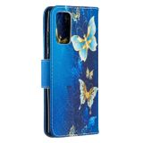 Peňaženkové kožené puzdro na Samsung Galaxy Note 20 - Gold Butterfly