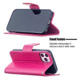 Peňaženkové kožené puzdro na iPhone 12/12 Pro - Rose Red