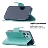 Peňaženkové kožené puzdro na iPhone 12/12 Pro - Zelená