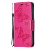 Peňaženkové kožené puzdro na iPhone 12 Pro Max - Rose Red