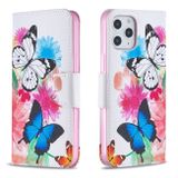 Peňaženkové kožené puzdro na iPhone 12 Pro Max - Two Butterflies