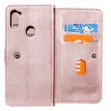 Peňaženkové kožené puzdro na Samsung Galaxy A11 / M11 - Ružovozlatá