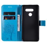 Peňaženkové kožené puzdro na LG K41S/K51S - Modrá