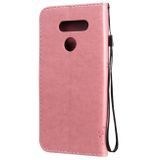 Peňaženkové kožené puzdro na LG K41S/K51S - Ružová