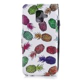 Peňaženkové kožené puzdro na Samsung Galaxy A6 - Colored Pineapple