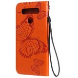 Peňaženkové 3D puzdro na LG K41S/K51S - Oranžová