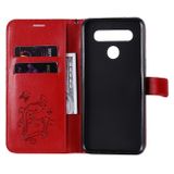Peňaženkové 3D puzdro na LG K41S/K51S - Červená