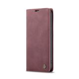 Peňaženkové kožené puzdro na iPhone 12 Pro Max - Wine Red