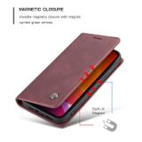 Peňaženkové kožené puzdro na iPhone 12 Mini - Wine Red