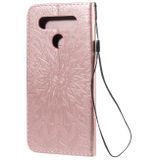 Peňaženkové kožené puzdro na LG K41S/K51S - Ružovozlatá