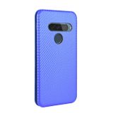 Peňaženkové Carbon puzdro na LG G8S - Modrá