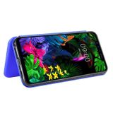 Peňaženkové Carbon puzdro na LG G8S - Modrá