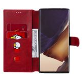 Peňaženkové kožené puzdro na Samsung Galaxy Note 20 Ultra - Červená
