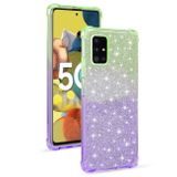 Gumený Glitter kryt na Samsung Galaxy A51 5G - Zelenofialová
