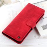 Peňaženkové kožené puzdro na LG Velvet - Červená