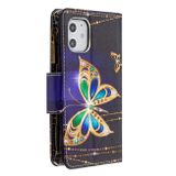 Peňaženkové kožené puzdro na iPhone 12 Mini - Big Butterfly