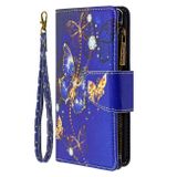 Peňaženkové kožené puzdro na iPhone 12 Mini - Purple Butterfly