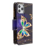Peňaženkové kožené puzdro na iPhone 12/12 Pro - Big Butterfly