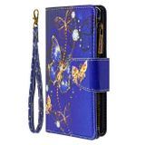 Peňaženkové kožené puzdro na iPhone 12/12 Pro - Purple Butterfly