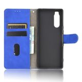 Peňaženkové kožené puzdro SKIN-FEEL na Sony Xperia 5 - Modrá