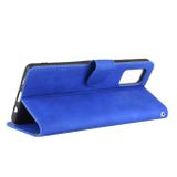Peňaženkové kožené puzdro SKIN-FEEL na Samsung Galaxy A51 5G - Modrá
