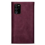 Peňaženkové kožené puzdro na Samsung Galaxy Note 20 - Wine Red