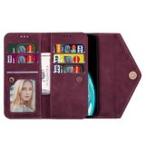 Peňaženkové kožené puzdro na Samsung Galaxy Note 20 - Wine Red