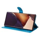 Peňaženkové kožené puzdro CAT na Samsung Galaxy Note 20 Ultra - Modrá