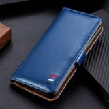 Peňaženkové kožené puzdro na LG Velvet - Modrá
