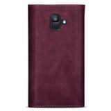 Peňaženkové kožené puzdro na Samsung Galaxy A6 - Wine Red