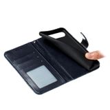 Peňaženkové kožené puzdro na LG K41S/K51S - Tmavomodrá