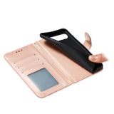 Peňaženkové kožené puzdro na LG K61 - Ružovozlatá