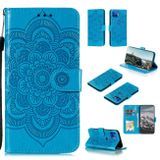 Peňaženkové kožené puzdro MANDALA na Motorola Moto G 5G Plus - Modrá