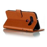 Peňaženkové kožené puzdro na LG K41S/K51S - Hnedá