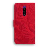 Peňaženkové kožené puzdro TIGER na Sony Xperia 1 - Červená