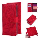 Peňaženkové kožené puzdro TIGER na Sony Xperia 5 - Červená