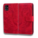 Peňaženkové kožené puzdro TIGER na Samsung Galaxy A51 5G – Červená
