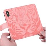 Peňaženkové kožené puzdro TIGER na Xiaomi Redmi 9 - Ružová