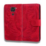 Peňaženkové kožené puzdro TIGER na Xiaomi Redmi Note 9 - Červená