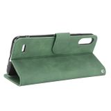 Peňaženkové kožené puzdro na LG K22 - Zelená
