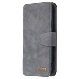 Peňaženkové kožené puzdro na iPhone 12 Mini - Šedá