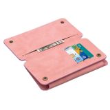 Peňaženkové kožené puzdro na iPhone 12 Mini - Ružová
