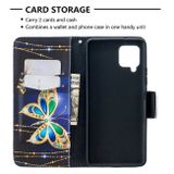 Peňaženkové kožené puzdro na Samsung Galaxy A42 5G - Golden Butterfly