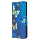 Peňaženkové kožené puzdro na Samsung Galaxy A42 5G - Blue Butterfly