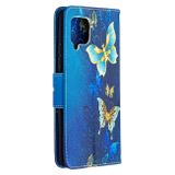 Peňaženkové kožené puzdro na Samsung Galaxy A42 5G - Blue Butterfly